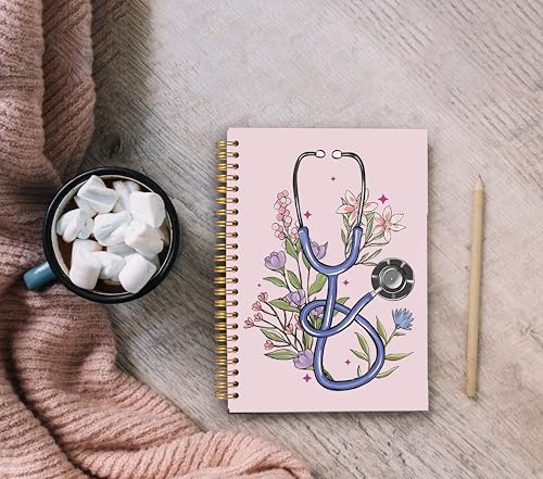 Ecezatik Stethoscope Medical Notebook Journal, Doctor Nurse Notebook, Medical Student Gifts, Future Nurse Gifts, Doctor Gifts for Women Men, Nurse Appreciate Gifts, Spiral Notebook 5.5x8.3 Inch - Image 4