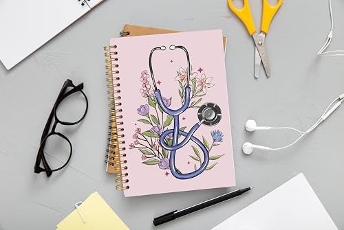Ecezatik Stethoscope Medical Notebook Journal, Doctor Nurse Notebook, Medical Student Gifts, Future Nurse Gifts, Doctor Gifts for Women Men, Nurse Appreciate Gifts, Spiral Notebook 5.5x8.3 Inch - Image 2