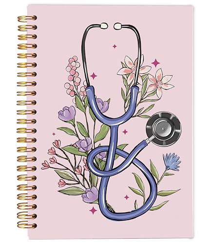 Ecezatik Stethoscope Medical Notebook Journal, Doctor Nurse Notebook, Medical Student Gifts, Future Nurse Gifts, Doctor Gifts for Women Men, Nurse Appreciate Gifts, Spiral Notebook 5.5x8.3 Inch - Image 1