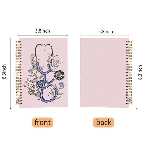 Ecezatik Stethoscope Medical Notebook Journal, Doctor Nurse Notebook, Medical Student Gifts, Future Nurse Gifts, Doctor Gifts for Women Men, Nurse Appreciate Gifts, Spiral Notebook 5.5x8.3 Inch - Image 5