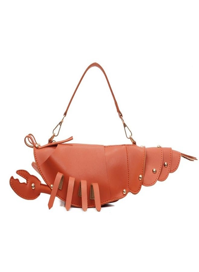 Ueeksry Cute 3D Lobster Shoulder Bag Crossbody Bag, Novelty Purse, Unique Animals Shaped Handbag - Orange - Image 1