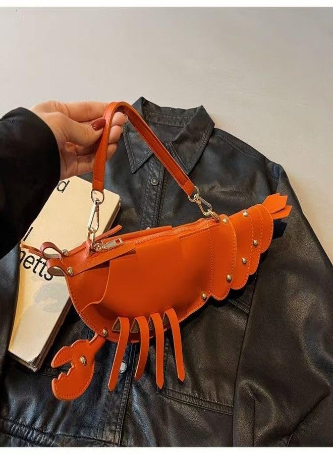 Ueeksry Cute 3D Lobster Shoulder Bag Crossbody Bag, Novelty Purse, Unique Animals Shaped Handbag - Orange - Image 3