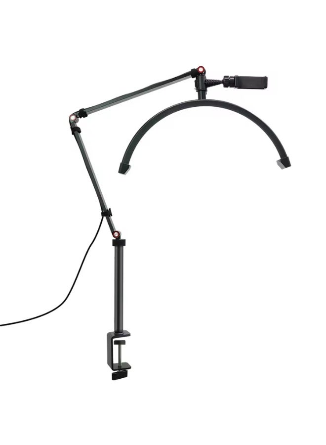 GenPro FS-16X 16-inch Half Moon LED Desk Lamp – 15W, 2700K–6500K Adjustable CCT, with Built-in Phone Clip  Overview: - Image 4
