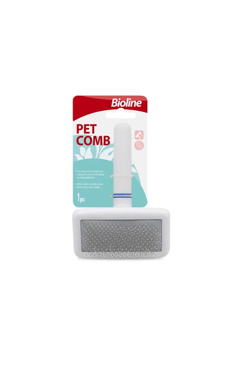 بايولاين مشط الحيوانات الأليفة بيولاين – أبيض، الحجم الصغير (S) | لتمشيط وإزالة التشابك للقطط والكلاب الصغيرة - Image 1