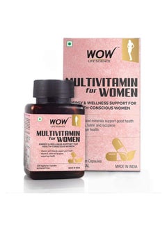 WOW WOW Life Science Multivitamin for Women - Veg Capsules 60 Count - with Vitamin A, Lutein & Lycopene  - Image 1