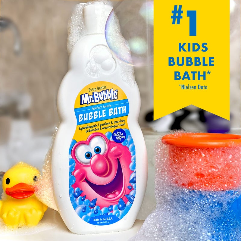 Mr. Bubble Extra Gentle Bubble Bath - Hypoallergenic, Tear Free Bubble Bath Solution Perfect for Sensitive Skin (Pack of 2 Bottles, 16 fl oz Each) - Image 2