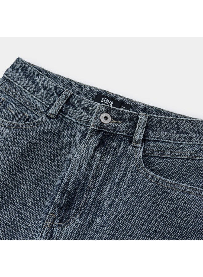 Semir Forest Soft Denim | Mall-matching Wide-leg Jeans For Women With Brushed Fabric Winter Long Pants 103724124001a - Image 4