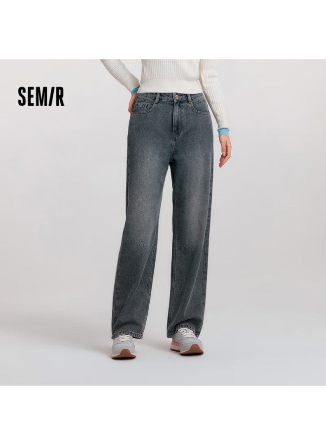 Semir Forest Soft Denim | Mall-matching Wide-leg Jeans For Women With Brushed Fabric Winter Long Pants 103724124001a - Image 2