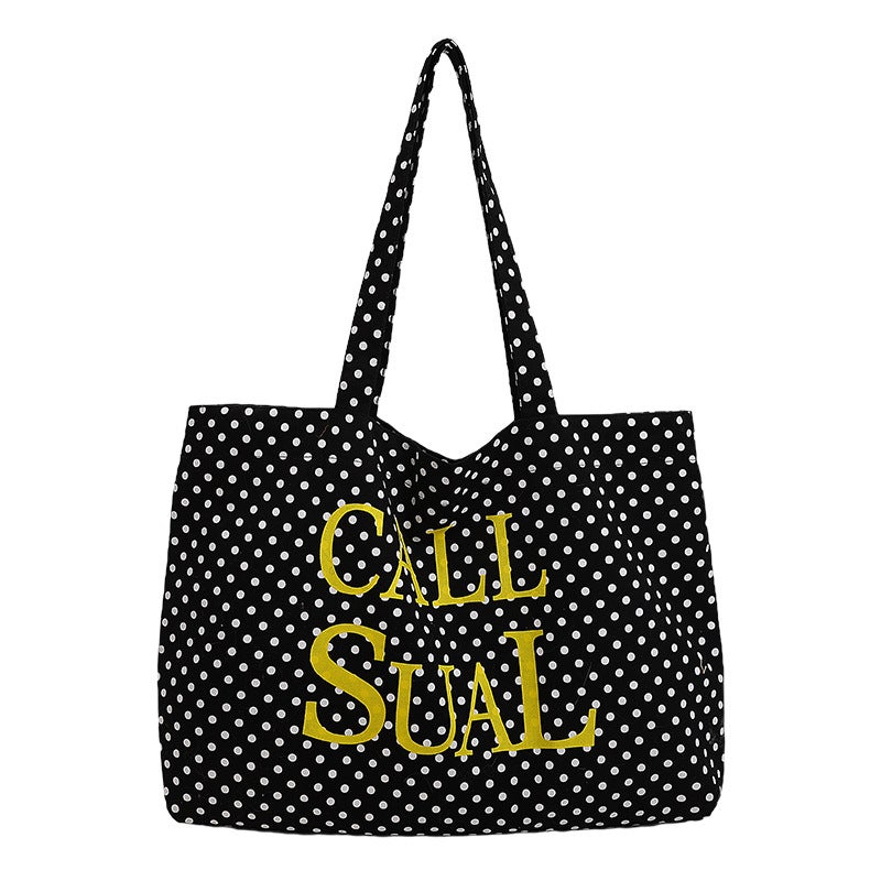 Korean Polka Dot Canvas Shoulder Bag - Image 5