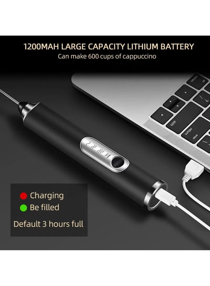 خفاقة حليب كهربائية، خفاقة قهوة يدوية، خفاقة بيض، خفاقة حليب كابتشينو لاتيه، خلاط مشروبات، أدوات مطبخ، لون أسود - Image 5