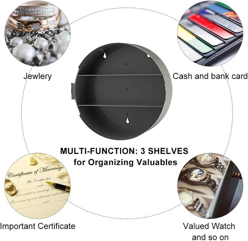 klarako Modern Wall Clock, with 3 Inside Layer, Durable ABS Material, Sliver Color, Multifunction Home Safe Container Box, for Money Stash Jewelry Valuables Cash Storage - Image 4