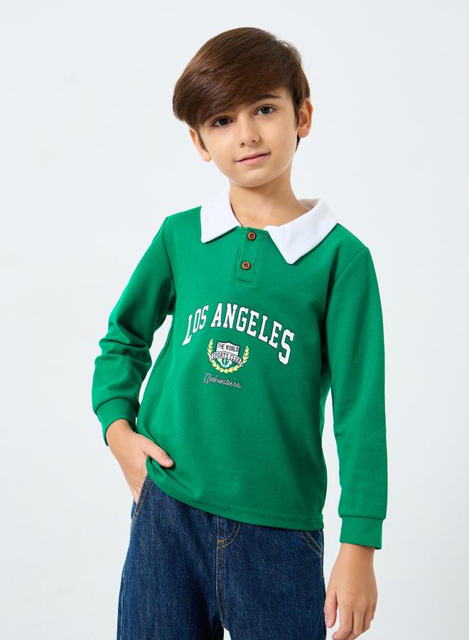 Styli Boys Green Los Angeles Graphic Sweatshirt - Image 3