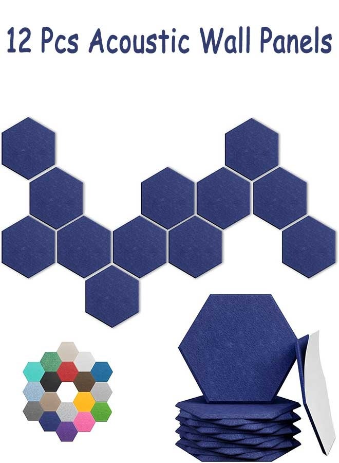 RAWAID Hexagonal Acoustic Panels-12 Pack High-Density Sound Absorbing Panels 12"X10"X0.4" for Enhanced Noise Reduction, DIY Design, Idea for Studios, Offices, and Home Theaters - Image 1