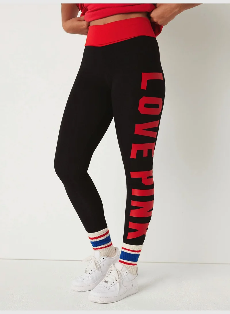 PINK Cotton Foldover Legging in Full Length