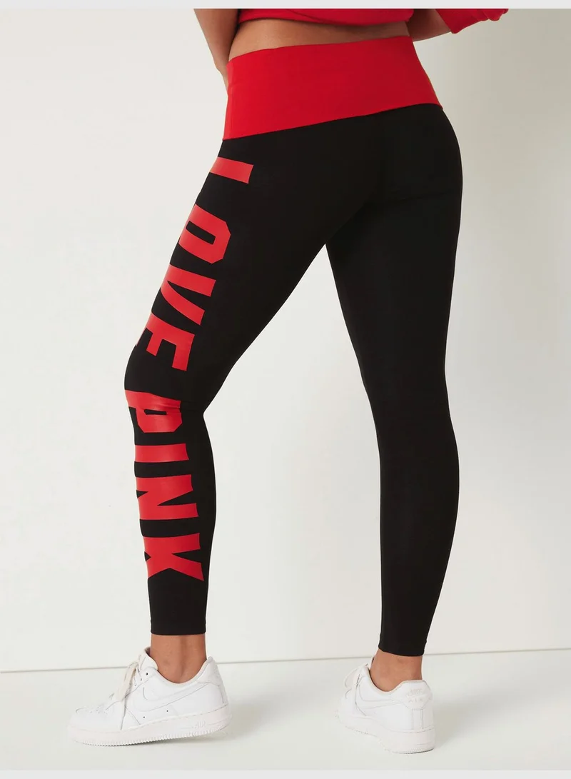 PINK Cotton Foldover Legging in Full Length