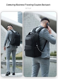 ARCTIC HUNTER Classic Travel Laptop Bag, Large Backpack with USB Charging and Headset Port Fits 15.6 Inch Notebook for Men, Black  - Image 2