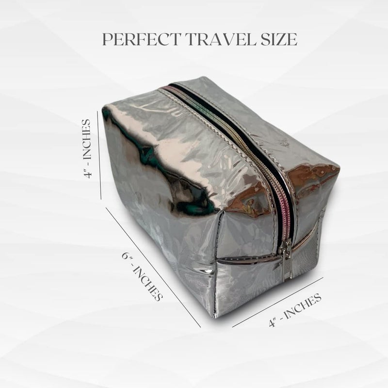 STRUTT Toiletry Bag for Women, Makeup Pouch, Waterproof Cosmetic Case, Makeup Pouch Bag, Travel Organizer Kit (Silver) - Image 3