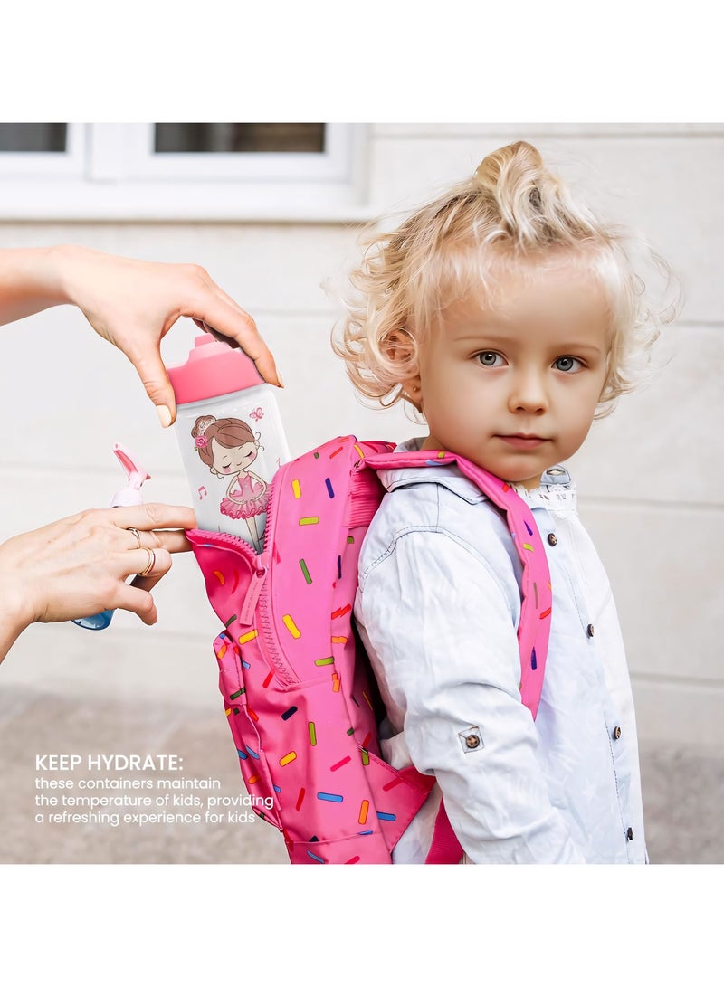 Snack attack SA Kids Water Bottle for School Insulated water bottle with Straw Lid, Kids water bottle stainless steel, Double Wall, Baby water bottle, Steel water bottle White Ballerina Doll - Image 3