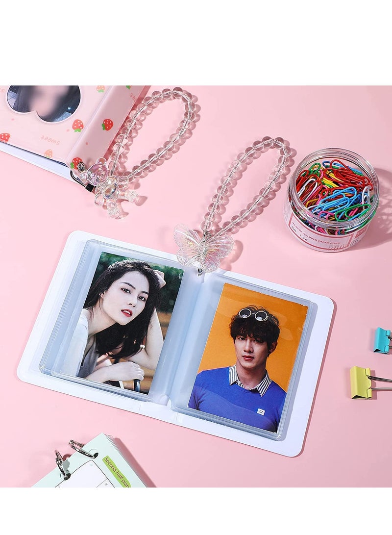 SOLARAE Photo Album Photocard, 2 Pcs Holder Book 3 Inch Kpop Mini Collect Binder 40 Pockets with  Decorative Stickers and Bracelet Card Holders - Image 5