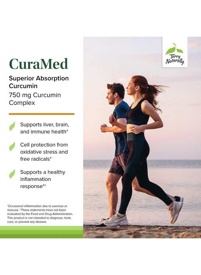 Terry Naturally CuraMed 750mg - Antioxidant Supplement for Brain & Heart Health Support - Dietary Supplement with High-Potency Curcumin Complex - Kidney, Liver & Immune Health Support - 60 Softgels - Image 3