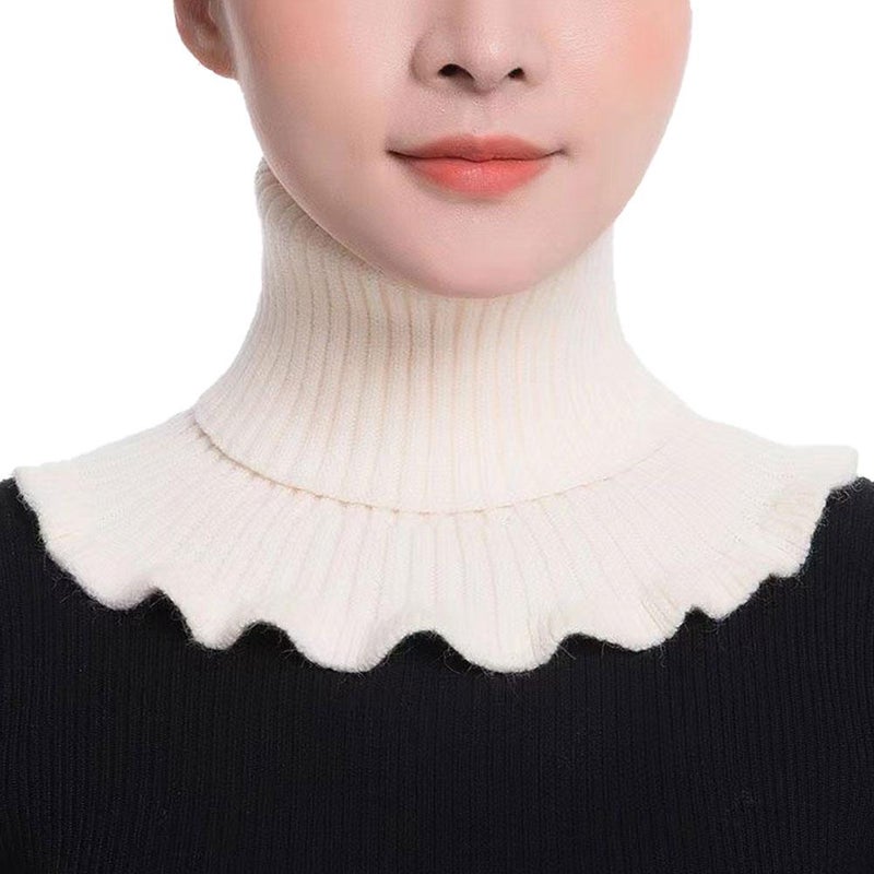 Women's knitted wool scarf, neck warmer, false collar, neck protector, small shawl, autumn and winter pullover, warm and protective for the neck. - Image 5