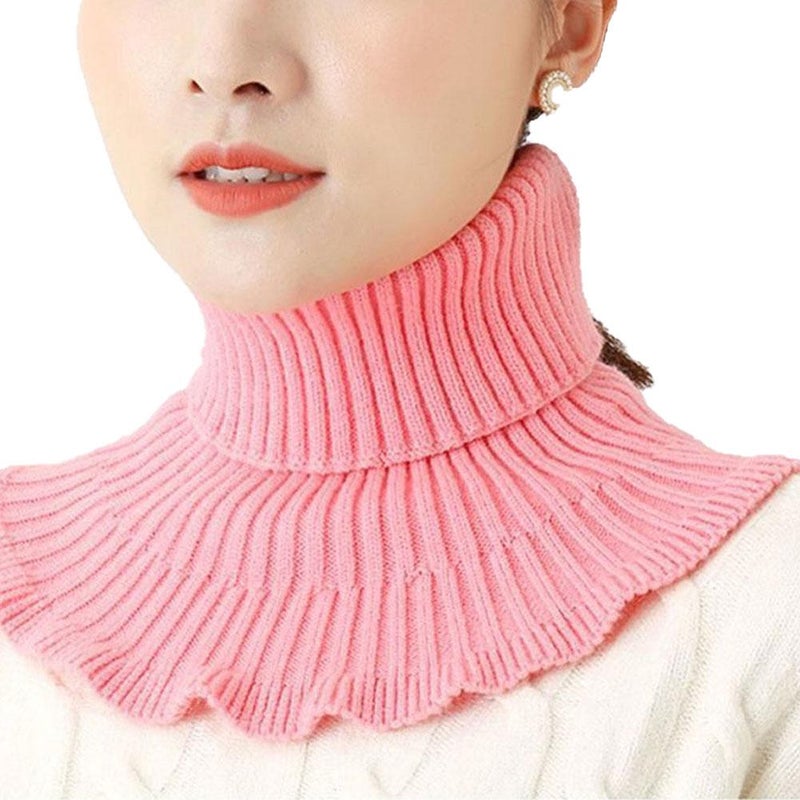 Women's knitted wool scarf, neck warmer, false collar, neck protector, small shawl, autumn and winter pullover, warm and protective for the neck. - Image 2