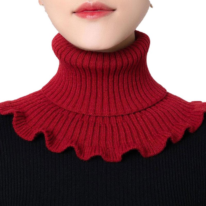 Women's knitted wool scarf, neck warmer, false collar, neck protector, small shawl, autumn and winter pullover, warm and protective for the neck. - Image 4