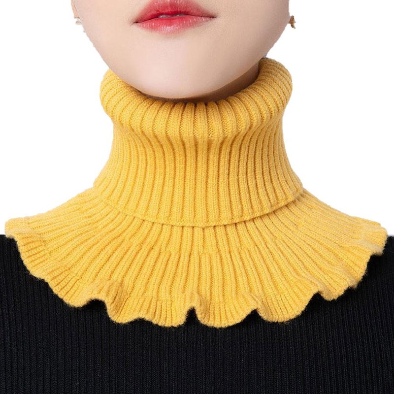 Women's knitted wool scarf, neck warmer, false collar, neck protector, small shawl, autumn and winter pullover, warm and protective for the neck. - Image 3