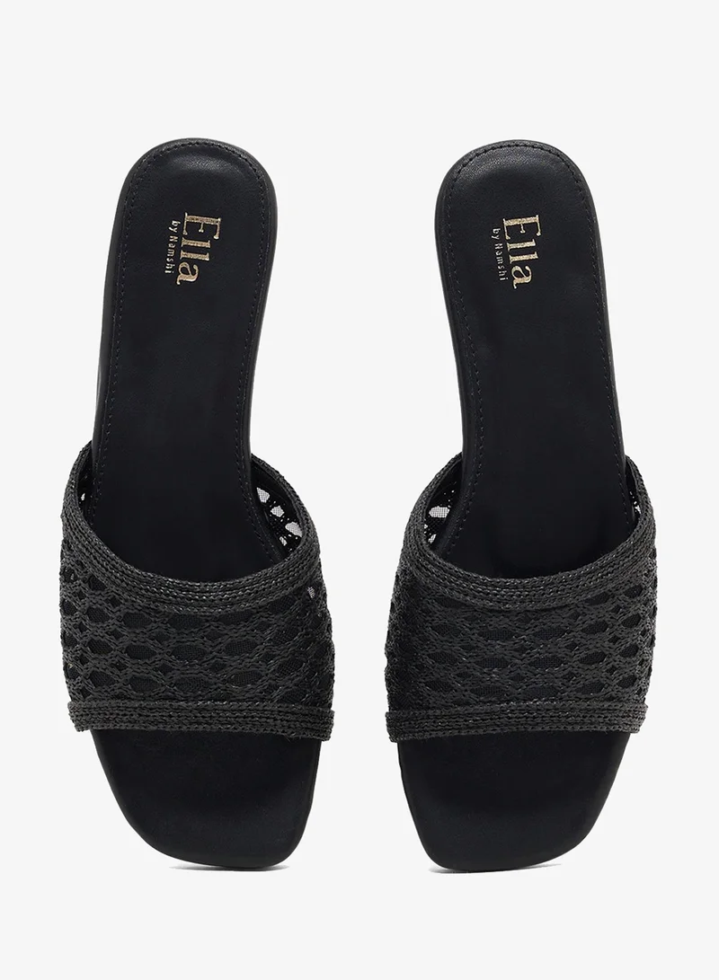 Ella Black Flat Sandals for Women | Best Price UAE