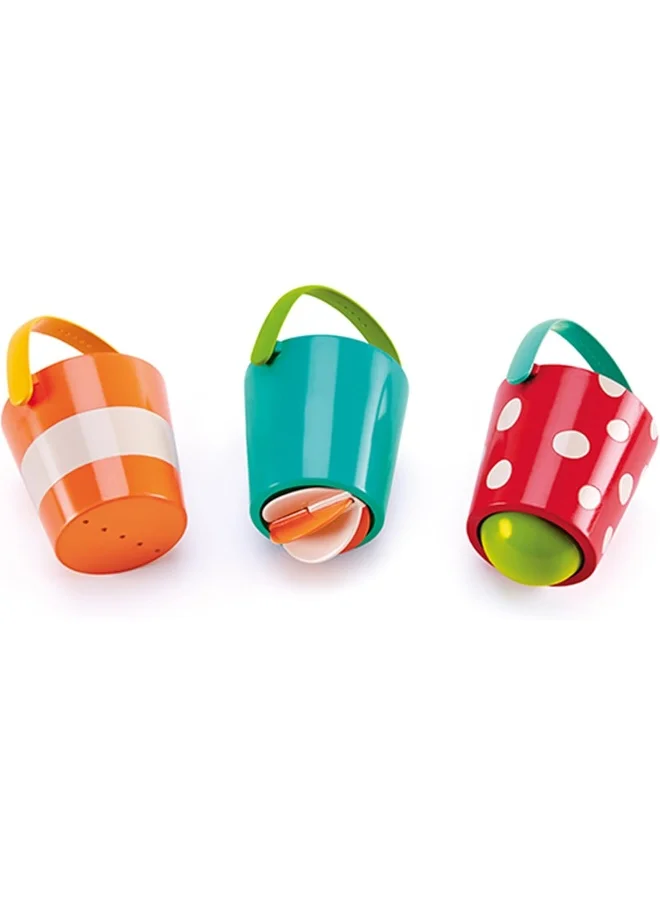 هيب Hape Happy Buckets Set - Three Water Bath Time Toys For Toddlers