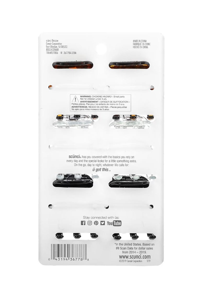 Scunci Effortless Beauty Jaw Clips Assorted Colors 6 Pieces - Image 2