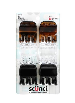 Scunci Scunci Effortless Beauty Jaw Clips Assorted Colors 6 Pieces  - Image 1