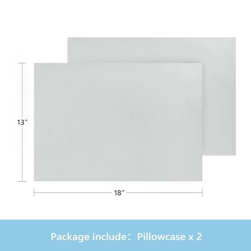 TILLYOU Toddler Pillowcase 2 Pack with Envelope Closure,13" x 18" Silky Soft Microfiber Travel Pillow Case Kids Pillowcases for Boys and Girls,Gray - Image 2