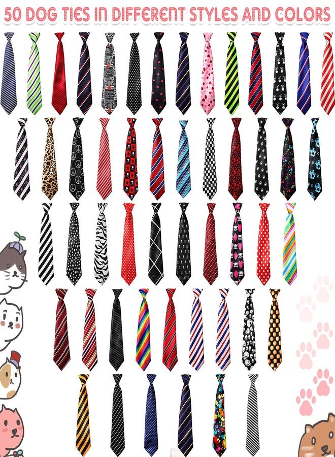 Reginary 50 Pcs Large Dog Neck Ties Bulk, Adjustable Pet Collar Grooming Neckties for Medium Large Dogs, Ideal for Christmas Xmas Daily Wearing Birthday Holiday Party Gift Favor Neck Accessories - Image 4