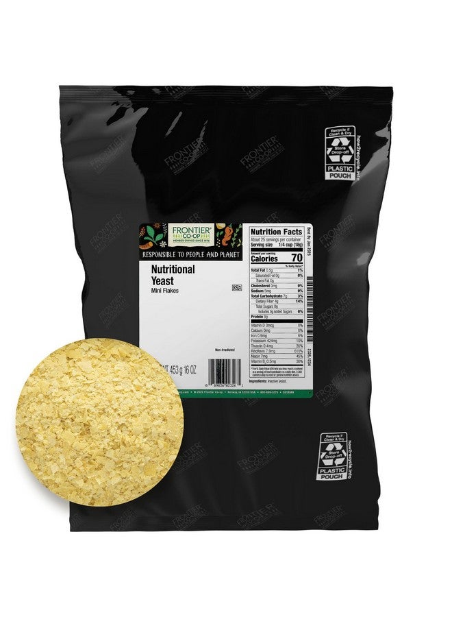 Frontier Co-op Frontier Nutritional Yeast Mini Flakes, 1-Pound Bulk Bag, Essential B Vitamins, Non-Irradiated, Kosher Yeast  - Image 1