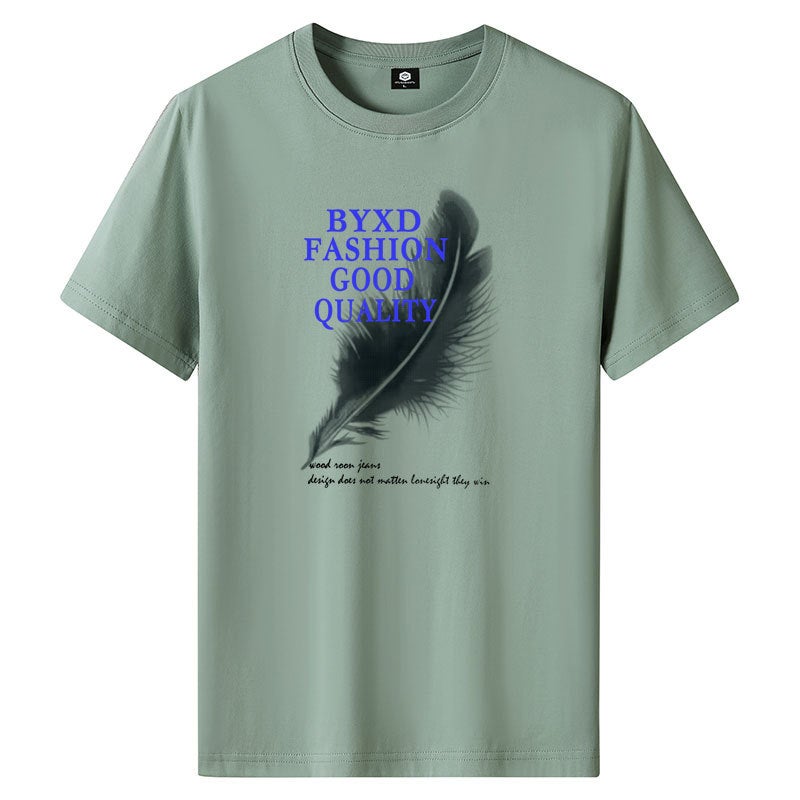 Short-Sleeved T-Shirt Men'S Cotton Summer Hong Kong Fashion Brand Student'S Personality Fashion Large Size Loose Round Neck Printed T-Shirt Fashion - Image 1