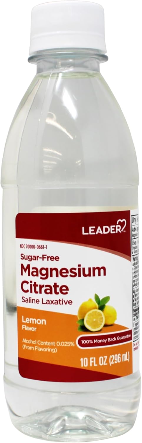 Leader Magnesium Citrate Saline Laxative SugarFree Lemon Flavor 10 FL OZ - Image 1