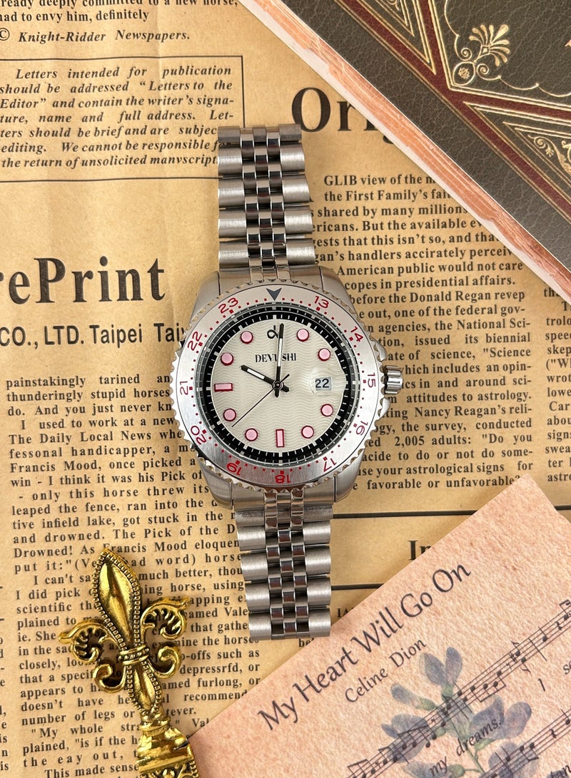 ديفوشي ساعة ديفوشي رجالية فضية كاجوال بستايل رياضي وسوار استيل - Image 2