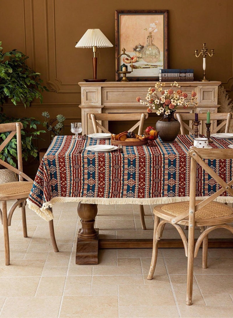 مفرش طاوله بتصميم بوهيمي هندسي قديم مناسب لمائدة رمضان او اي مناسبات اخرى الابعاد (240*140) - Image 2