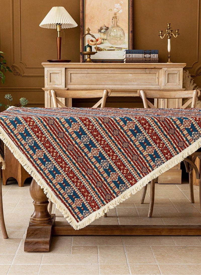 مفرش طاوله بتصميم بوهيمي هندسي قديم مناسب لمائدة رمضان او اي مناسبات اخرى الابعاد (240*140) - Image 4