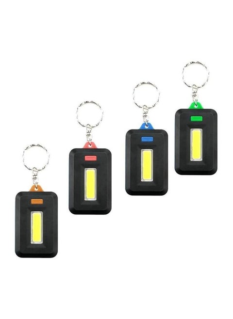 Cop LED Mini Flashlight Keyring 3 Modes Portable Keychain Light Light Flashlight Pocket Emergency Use, Four Medallions In Different Colors Red, Blue, Green, Orange