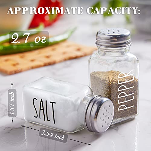 dopeca Glass Salt and Pepper Shakers Set, Dopeca 2.7oz Clear Salt Shaker with Stainless Steel Lid, Salt and Pepper Set for Kitchen or Restaurant, Easy Refilling - Image 3