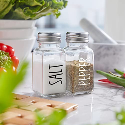 dopeca Glass Salt and Pepper Shakers Set, Dopeca 2.7oz Clear Salt Shaker with Stainless Steel Lid, Salt and Pepper Set for Kitchen or Restaurant, Easy Refilling - Image 2