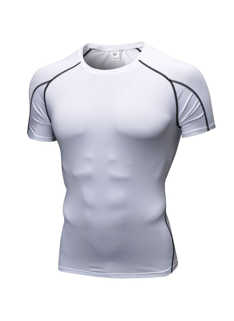 Loquat Men Quick Dry Breathable Elastic T-Shirt White  - Image 1