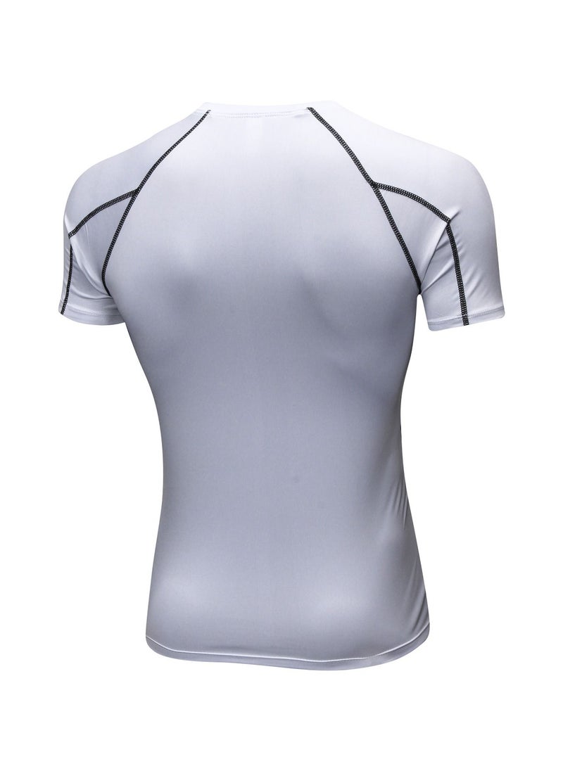 Loquat Men Quick Dry Breathable Elastic T-Shirt White  - Image 2