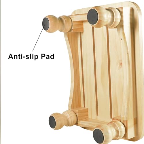 URFORESTIC Solid Wood Bed Step Stool Super Large/Bedside Steps for High Beds/Solid Wood Super Sturdy Hold Up to 500 LBS (Natural Finish) - Image 3