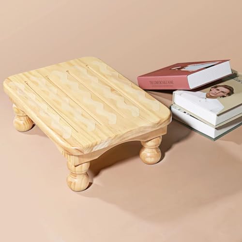 URFORESTIC Solid Wood Bed Step Stool Super Large/Bedside Steps for High Beds/Solid Wood Super Sturdy Hold Up to 500 LBS (Natural Finish) - Image 4