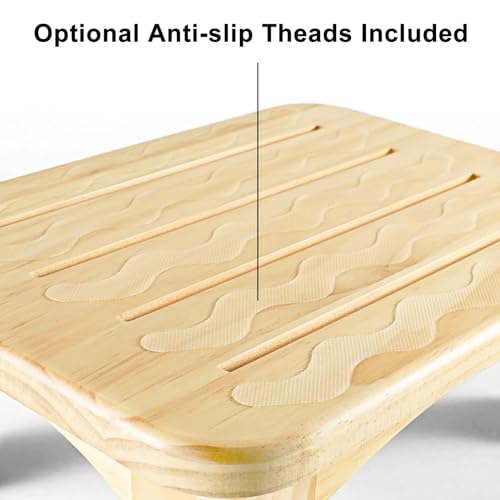 URFORESTIC Solid Wood Bed Step Stool Super Large/Bedside Steps for High Beds/Solid Wood Super Sturdy Hold Up to 500 LBS (Natural Finish) - Image 2
