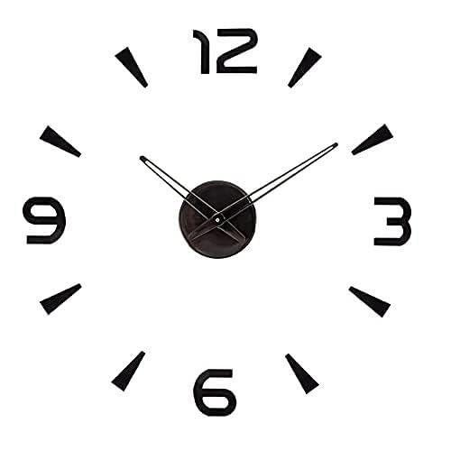 TERXA Wall Sticker Clock Frameless 3D Style Analog Timekeeper for LivingroomBedroomOfficeHome DecorGift NonTicking Frameless Analog Watch Silent Clock Decor Pack of 1Multicolor