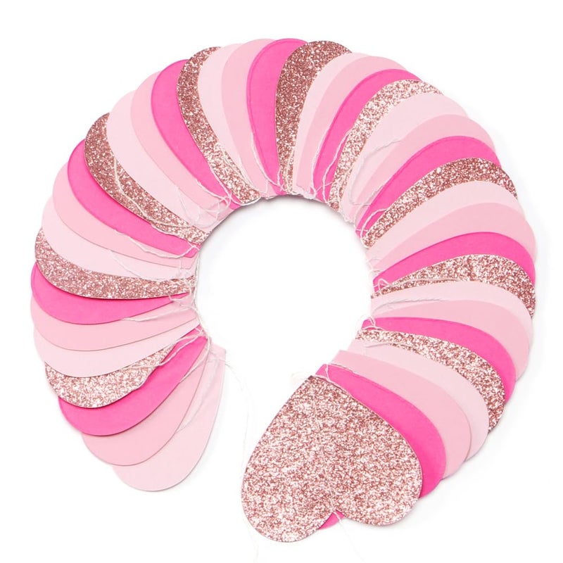 burgleda Light-Pink Rose-Gold Valentines Party-Decorations Heart-Garland - 52ft Red Galentines Streamers Banner,Women Romantic Special Night Wedding Bachelorette Bridal Shower Birthday Backdrop Decor Burgleda - Image 3